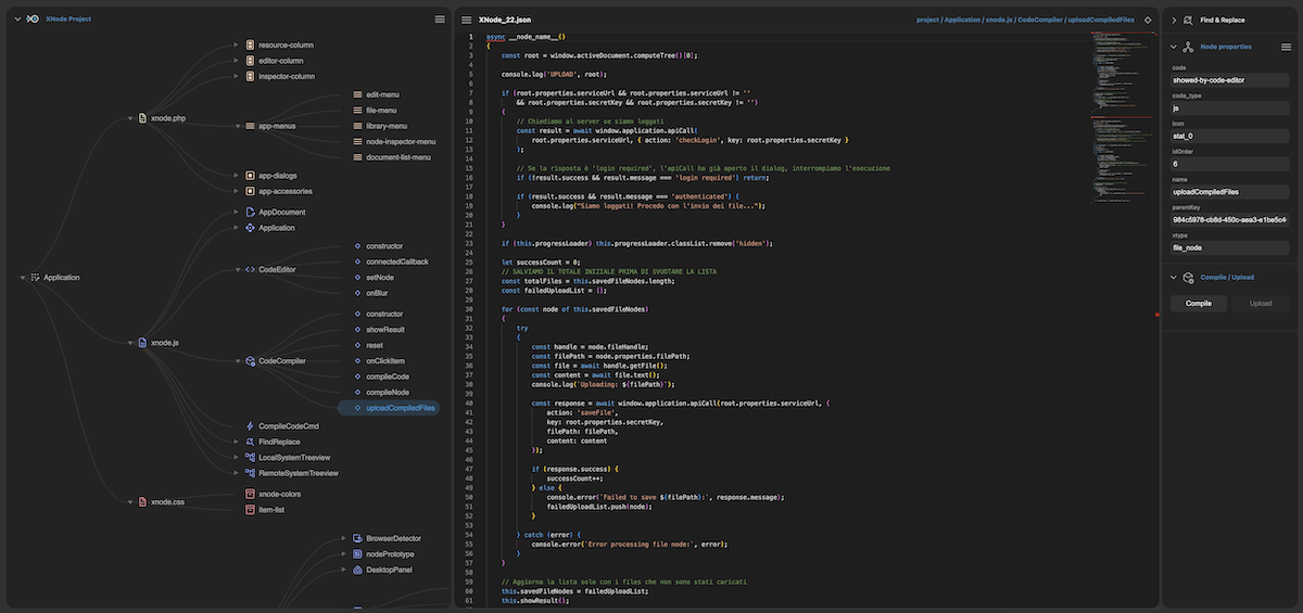 XOSystem - XOSIDE the IDE, visual hierarchical code nodes.